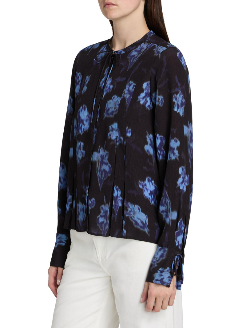 Women's Arden Printed Pleated Blouse - Dark Floral Print 4