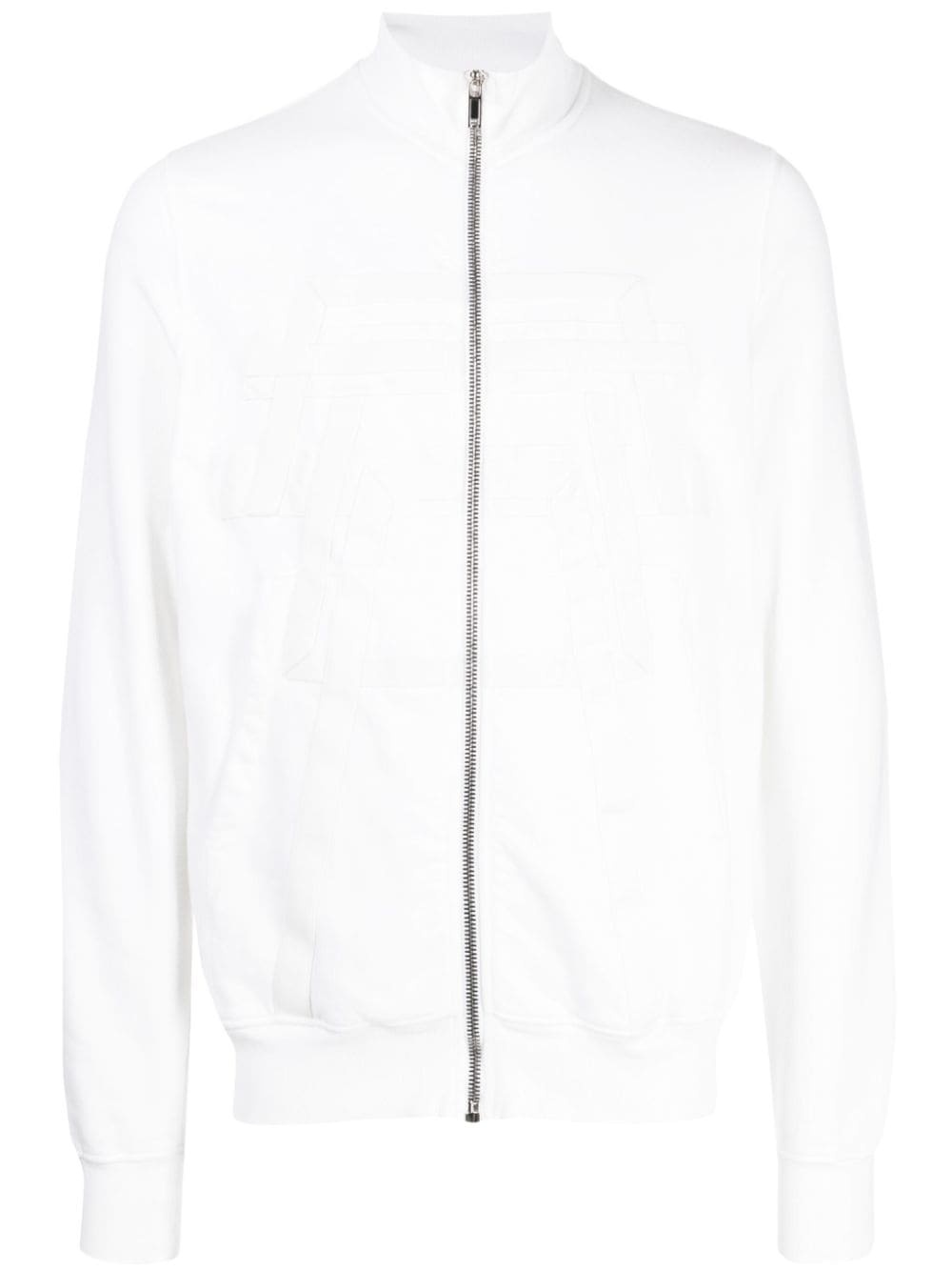 logo-embossed zip-front cotton jacket - 1