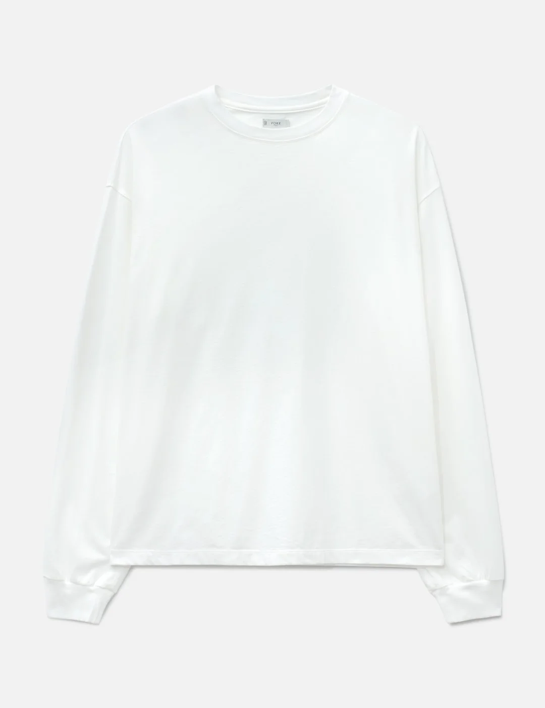 SUVIN COTTON YOKE T-SHIRT LONG SLEEVES - 1