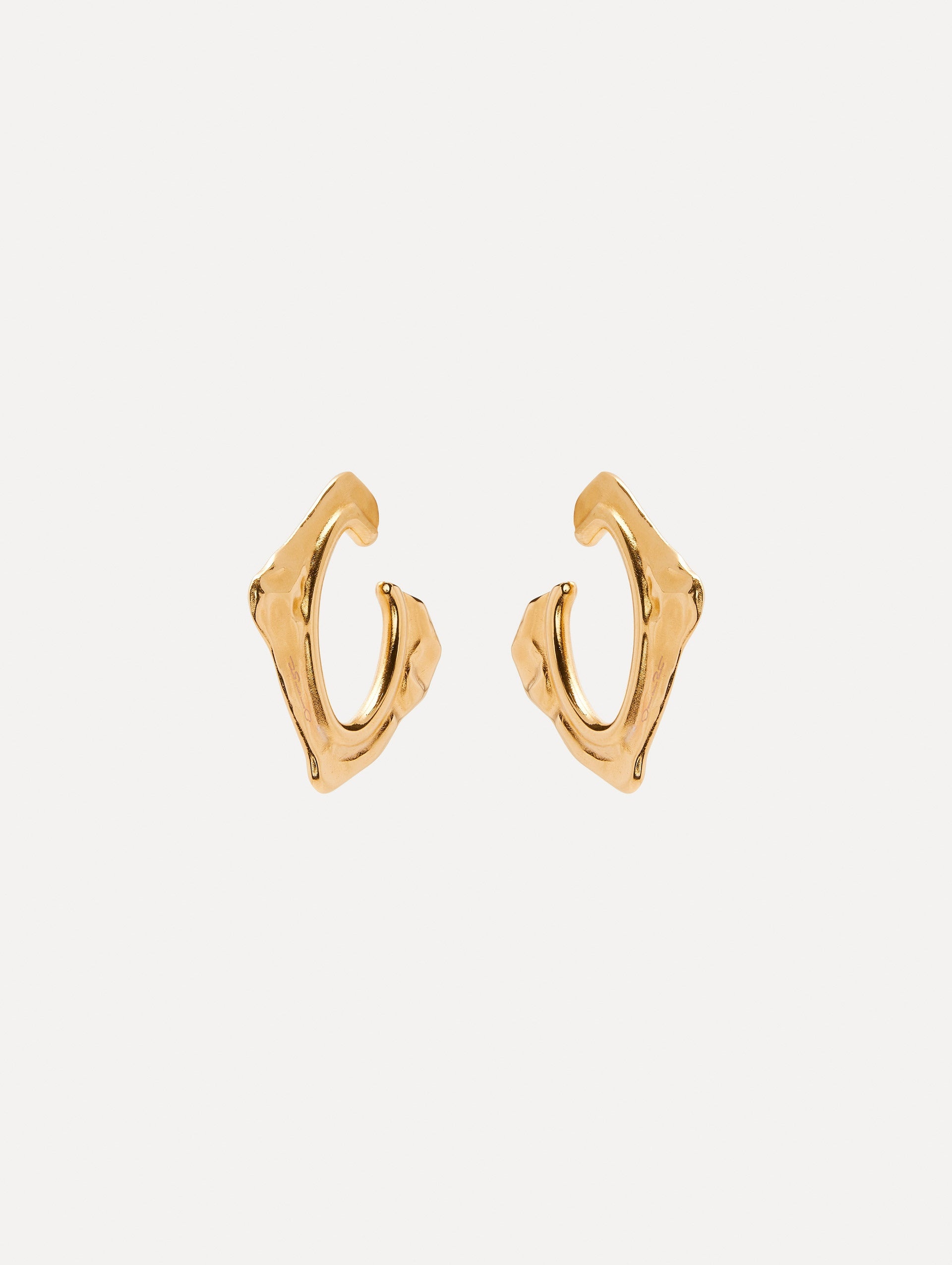 SMALL ABSTRACT O HOOP EARRINGS - 3