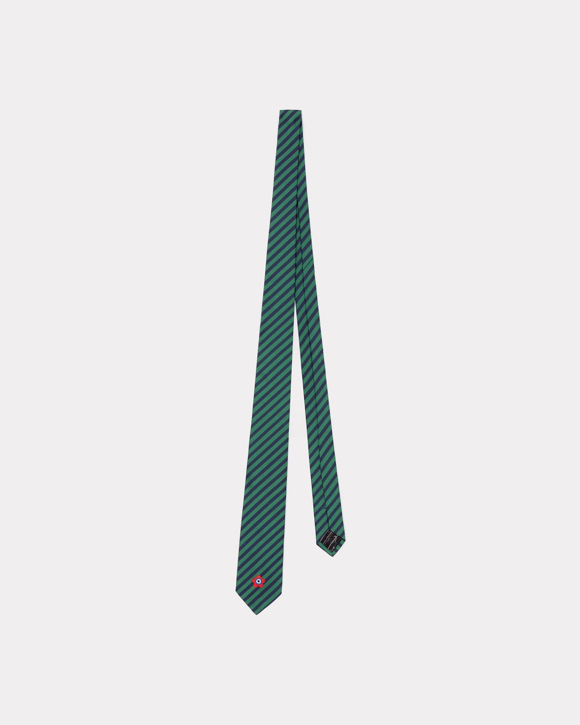 'KENZO Target' striped silk tie - 1