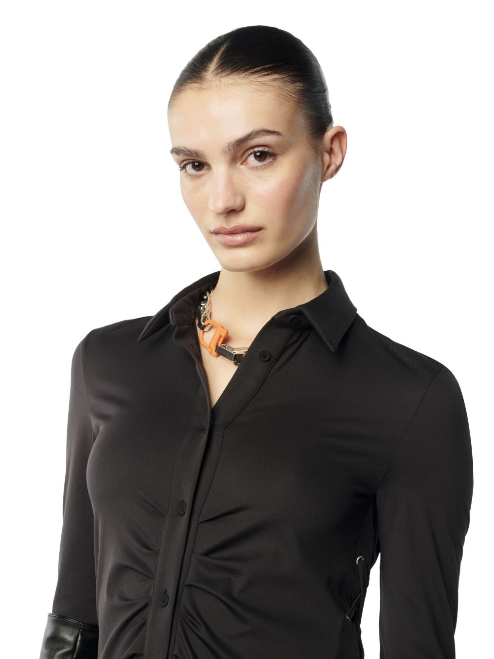 Lace-Up Stretch Shirt - 5