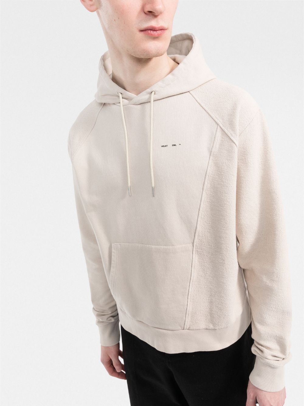 panelled organic cotton hoodie - 3