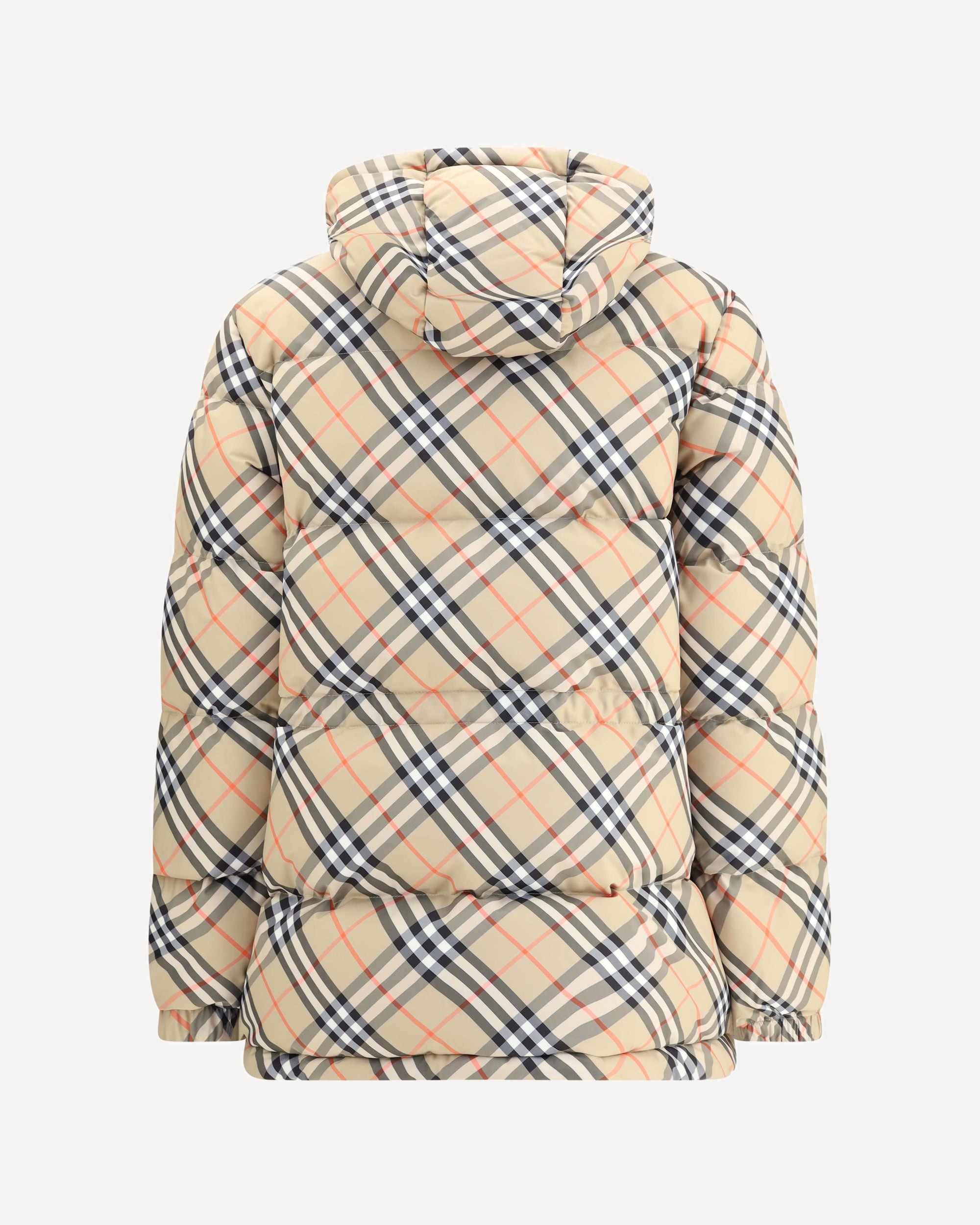 Hooded Check Down Jacket - 2