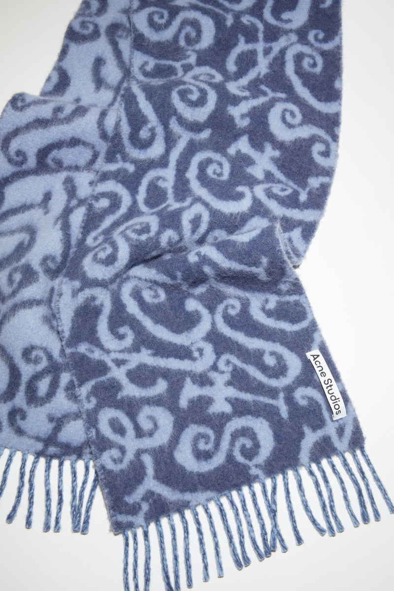 Monogram jacquard scarf - Blue/lilac 3