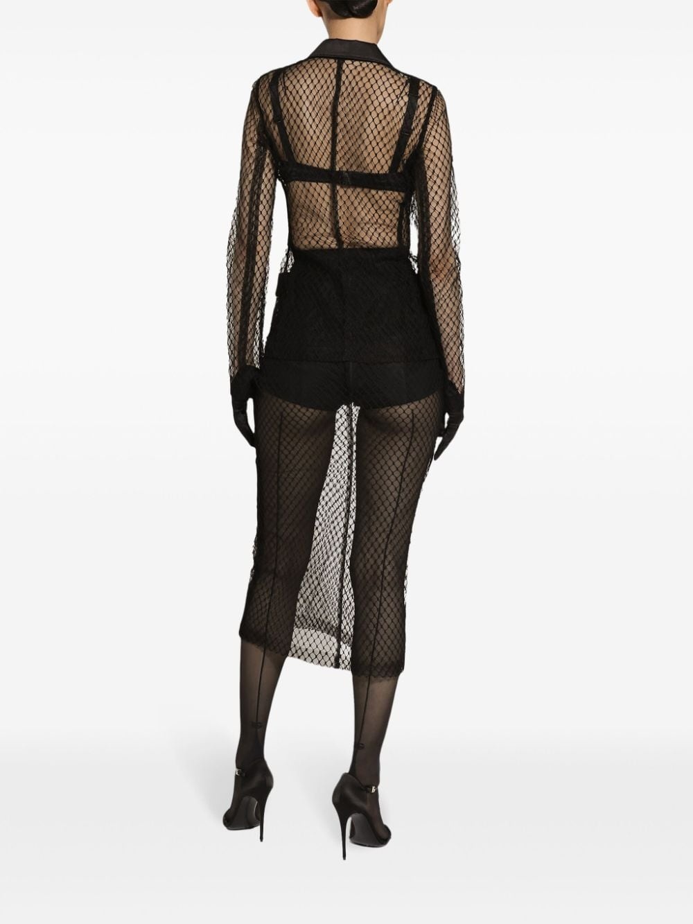 mesh pencil skirt - 4