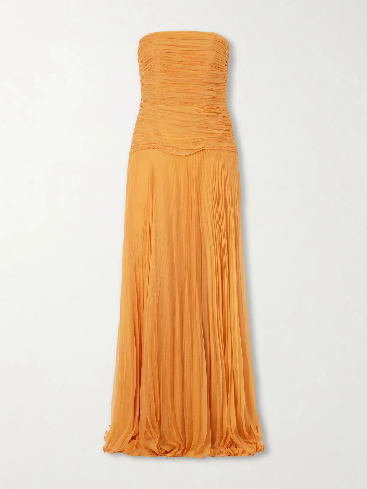 Puente De Sol Pleated Crinkled Silk-chiffon Maxi Dress - 1