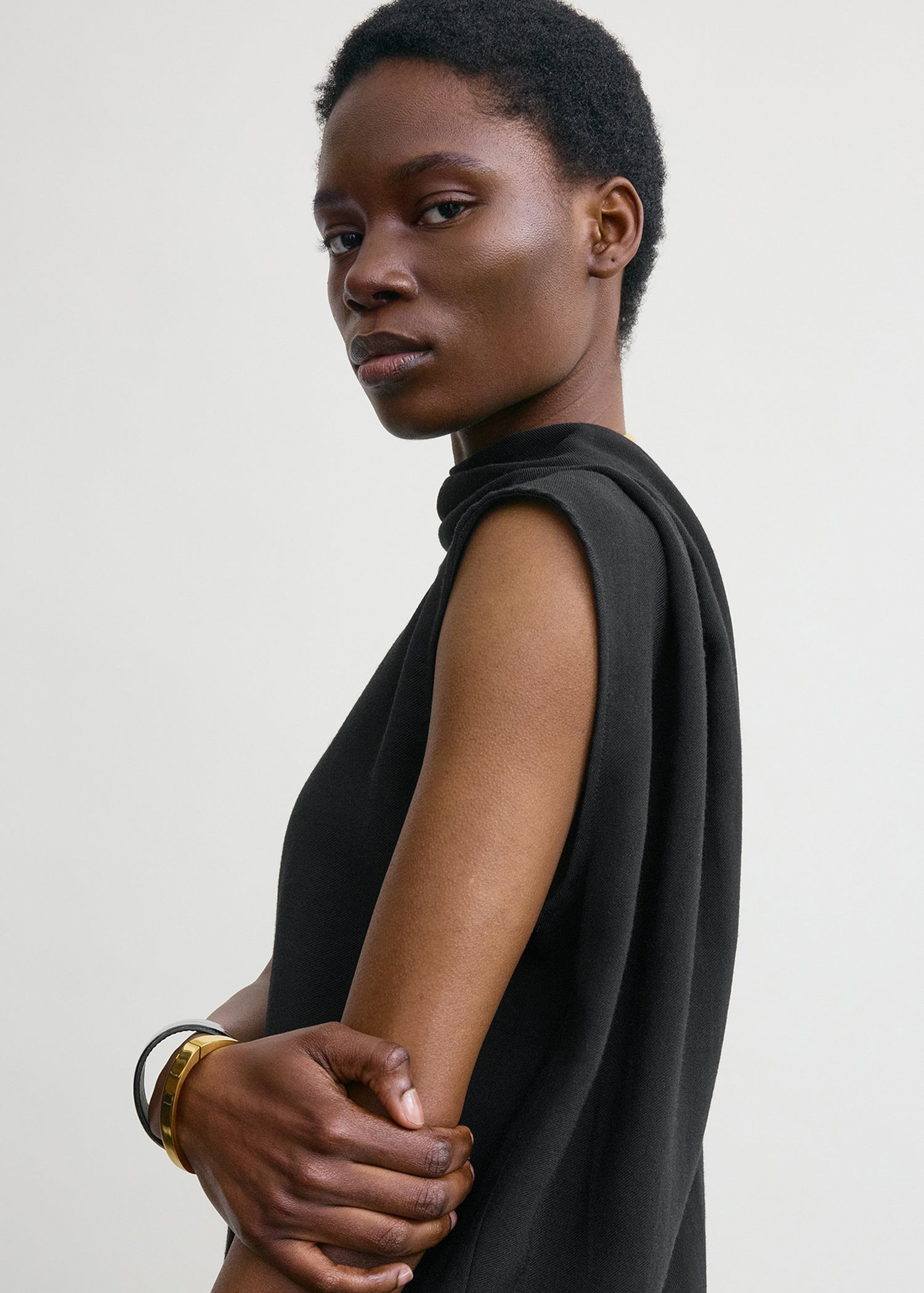 Cocoon cape blouse black - 5