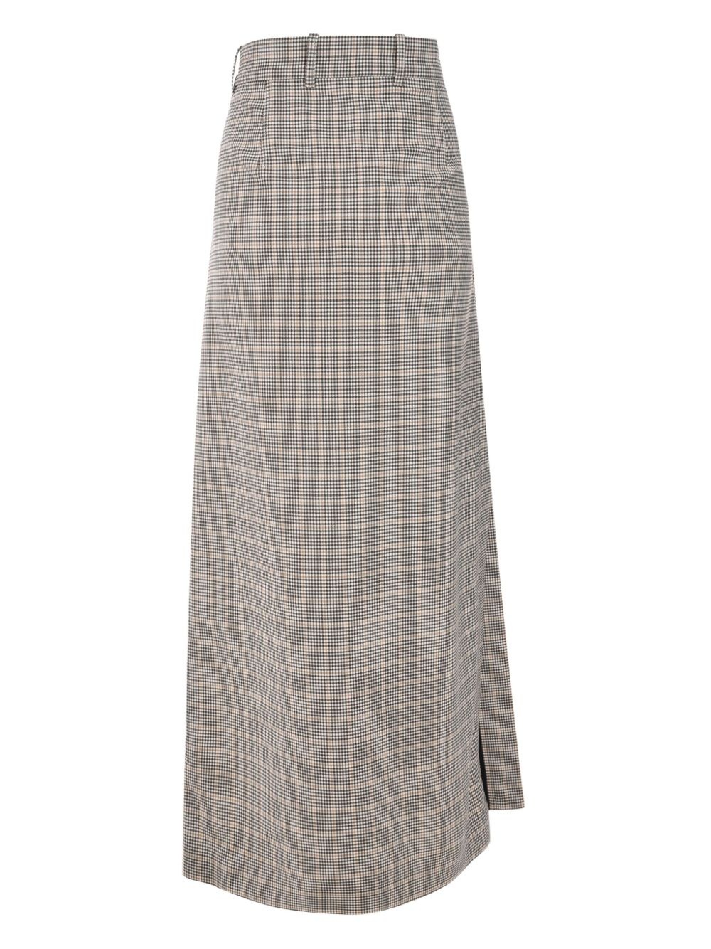 checked midi skirt - 2