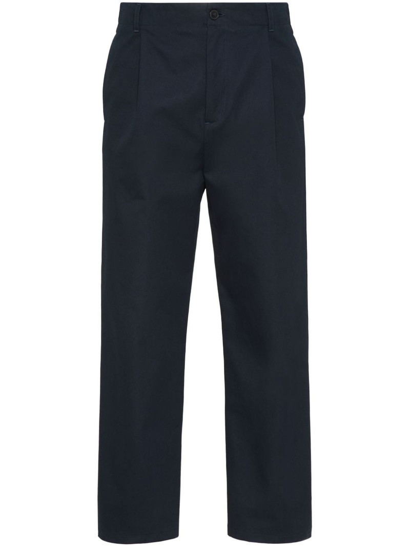pleat-detail cotton chino trousers 1