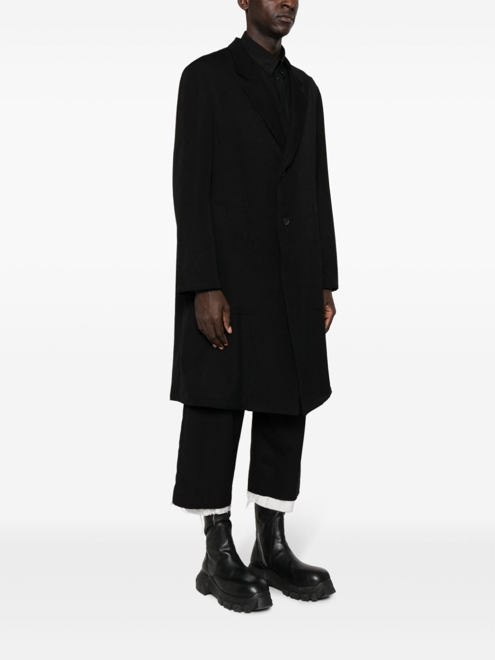 notched-lapels single-breasted coat - 3