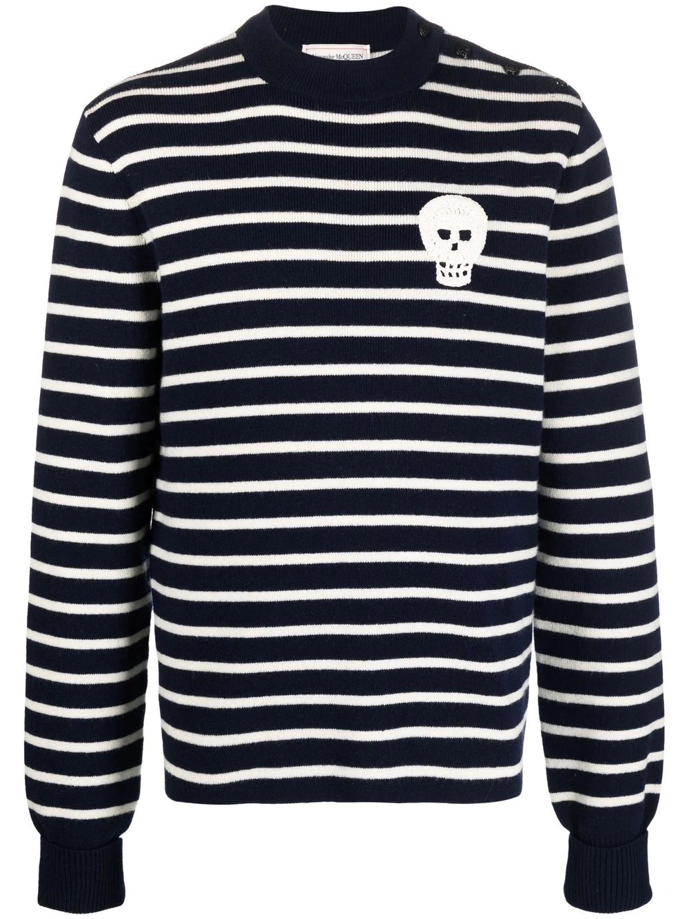 striped mock-neck jumper - 1