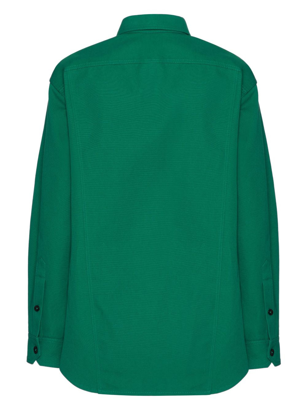 V-detail canvas shirt jacket - 2