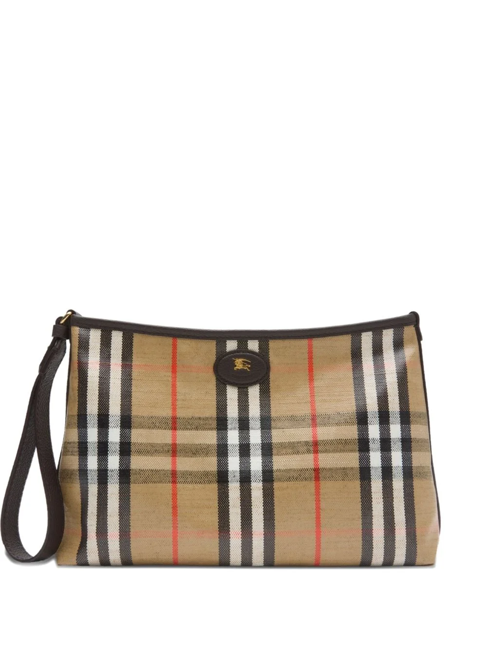 check leather highlands clutch bag - 1