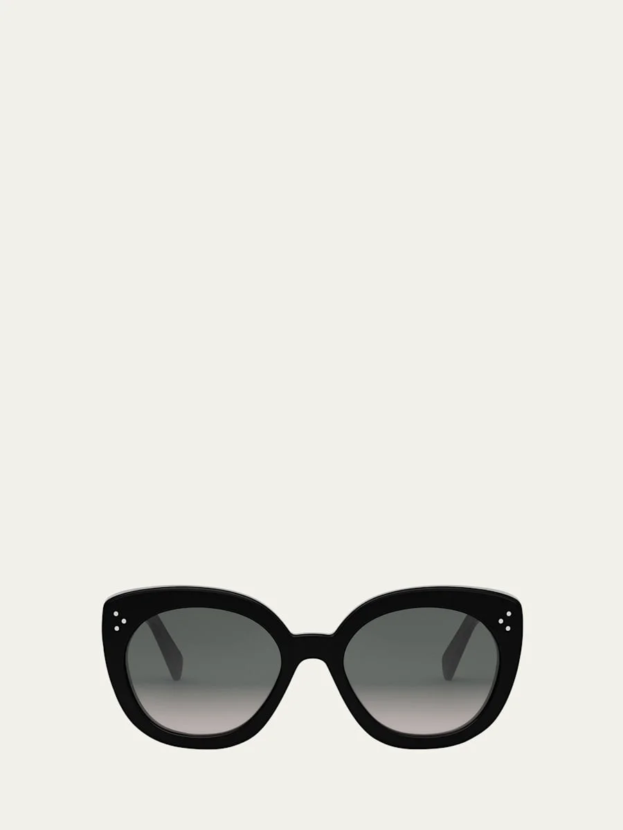 Bold 3 Dots Acetate Butterfly Sunglasses - 1