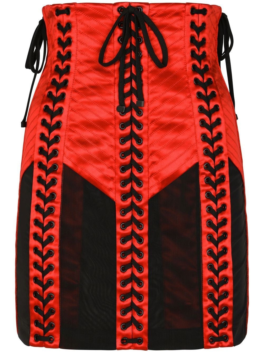 lace-up high-waisted skirt - 1