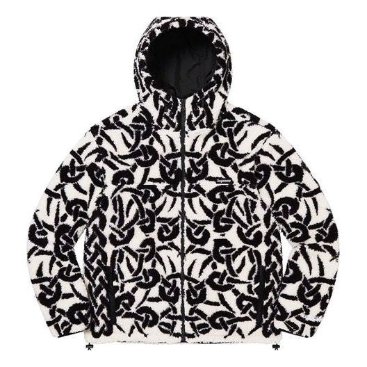 Supreme Celtic Knot Reversible Windstopper Fleece Hooded Jacket 'White Black' SUP-FW21-234 - 1