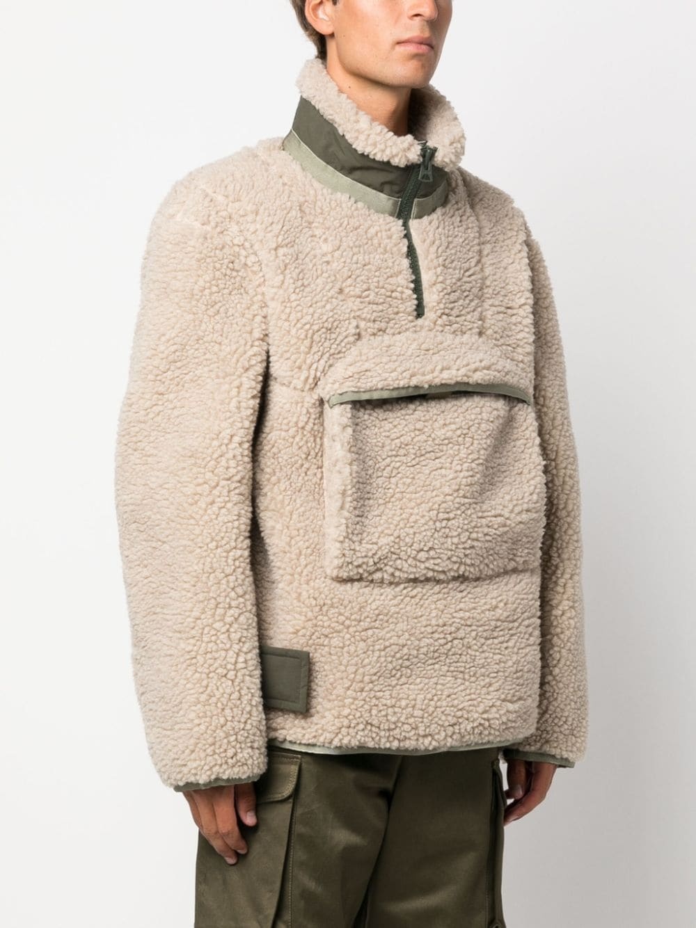 faux-shearling zip-pocket sweatshirt - 3