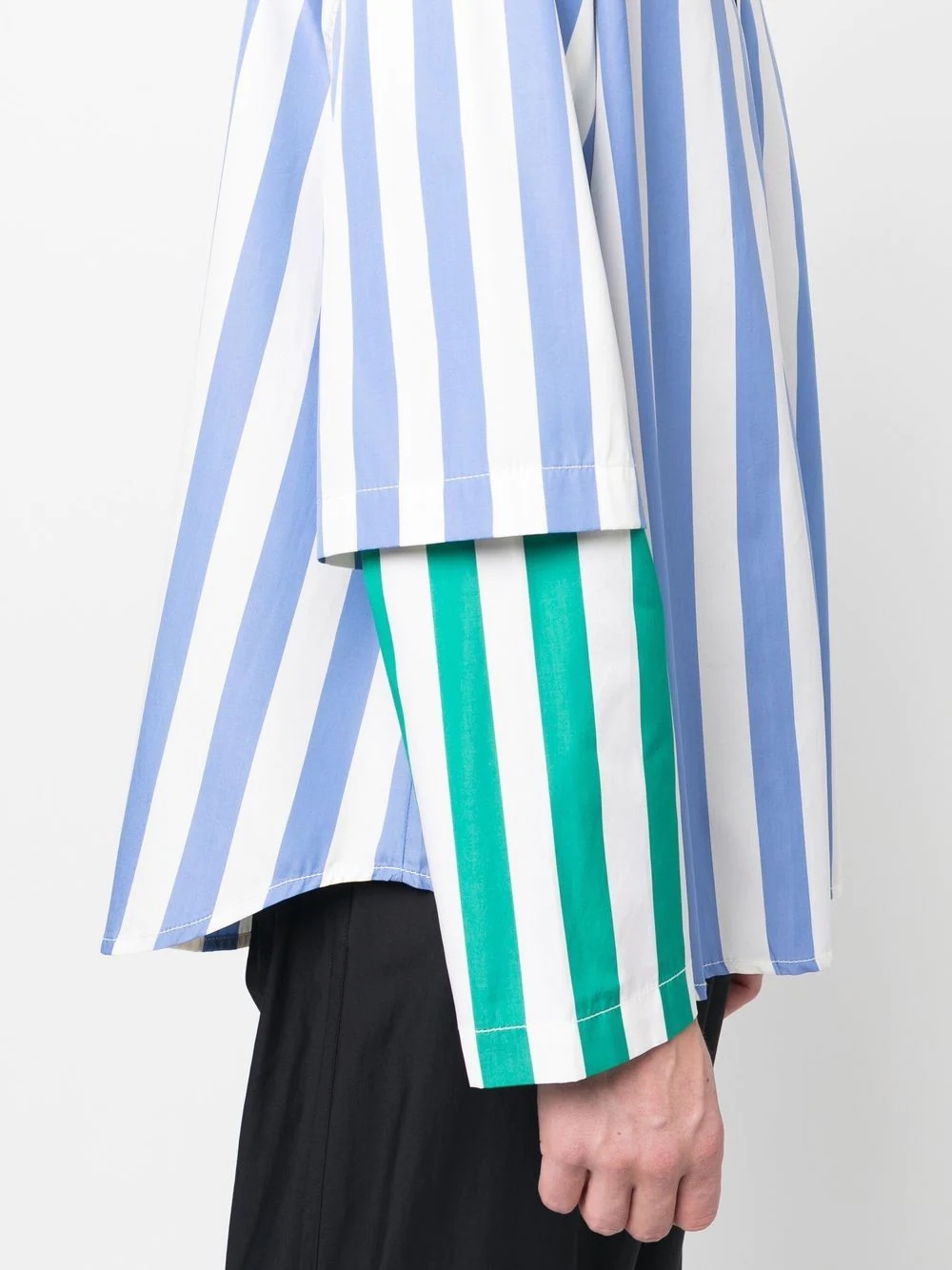 striped layered cotton shirt - 5