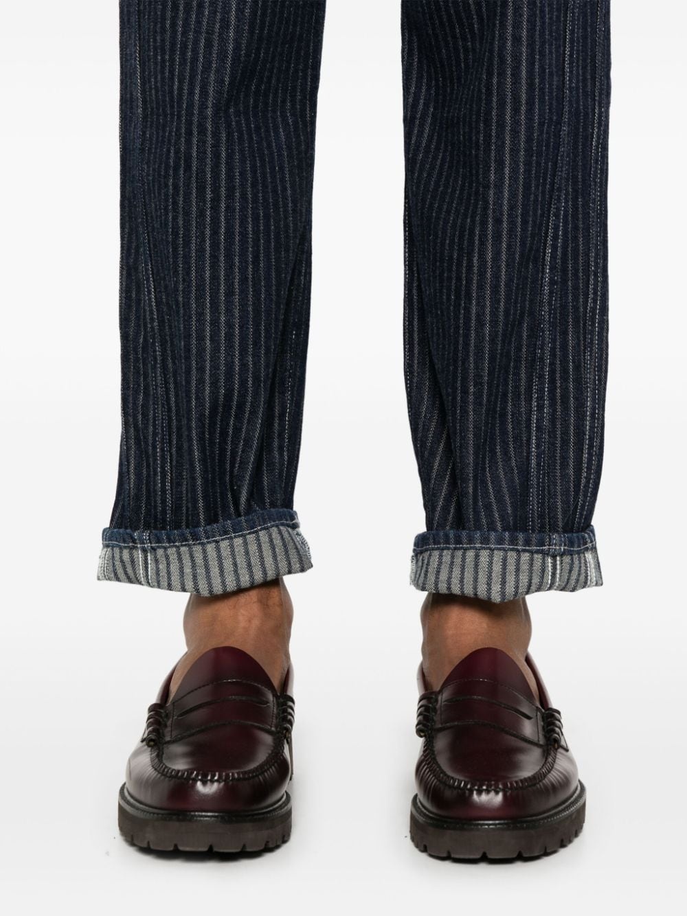 tapered-leg pinstriped jeans - 5