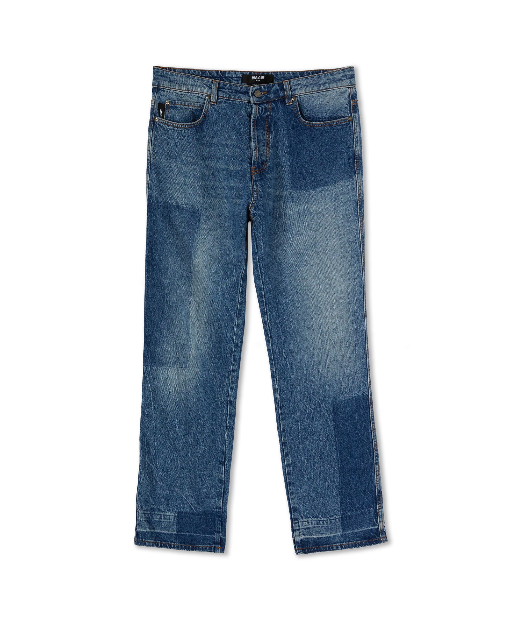 Straight-leg jeans with reserve patchwork - 3