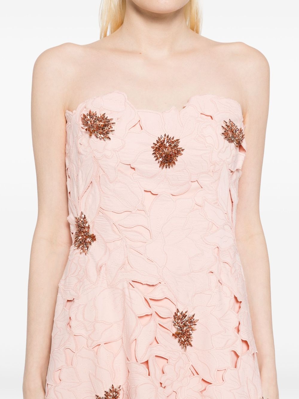 floral-cut lace dress - 5