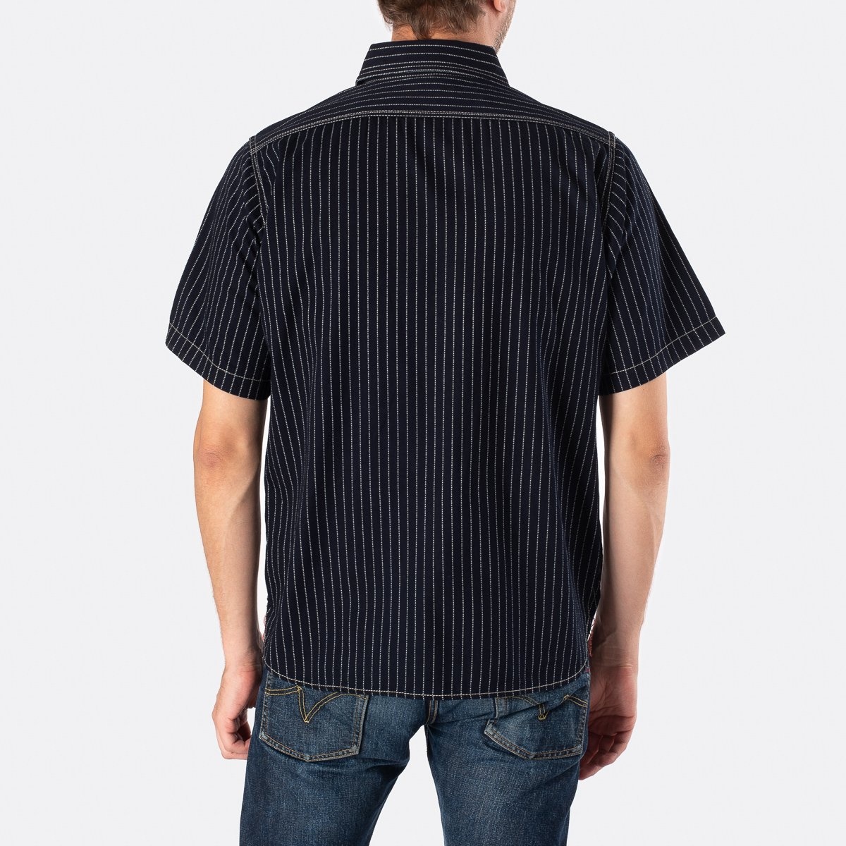 IHSH-284-IND 6oz Wabash Short Sleeved Work Shirt - Indigo - 3