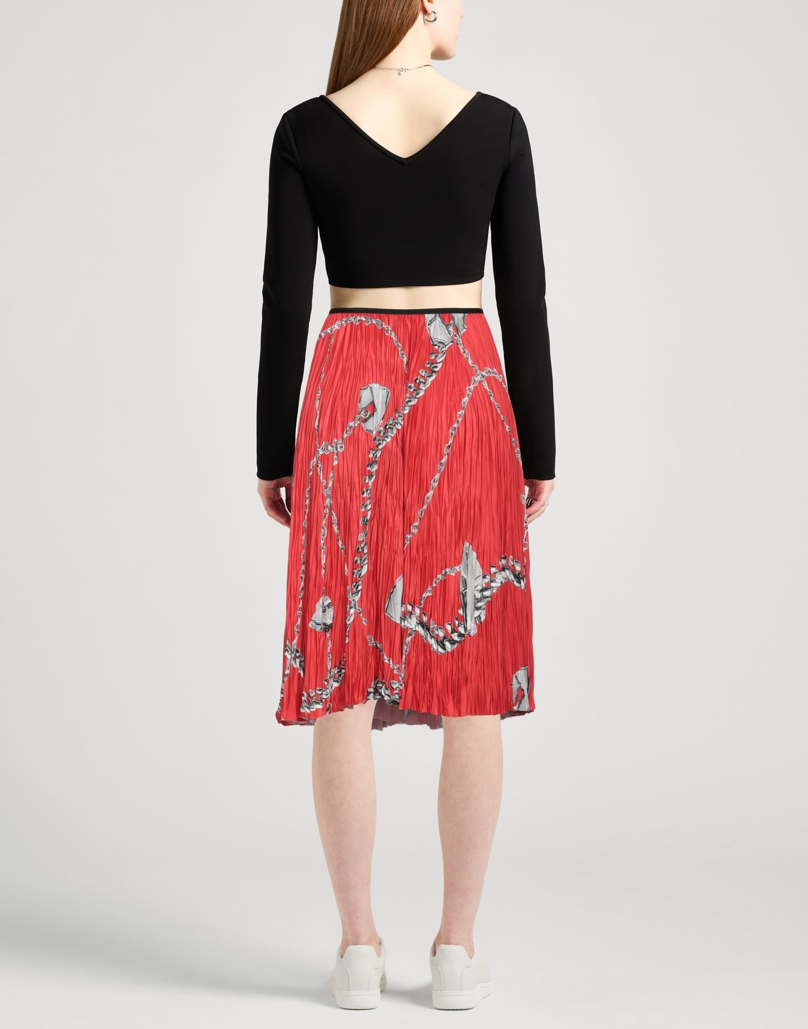 Red Women's Midi Skirt - 3