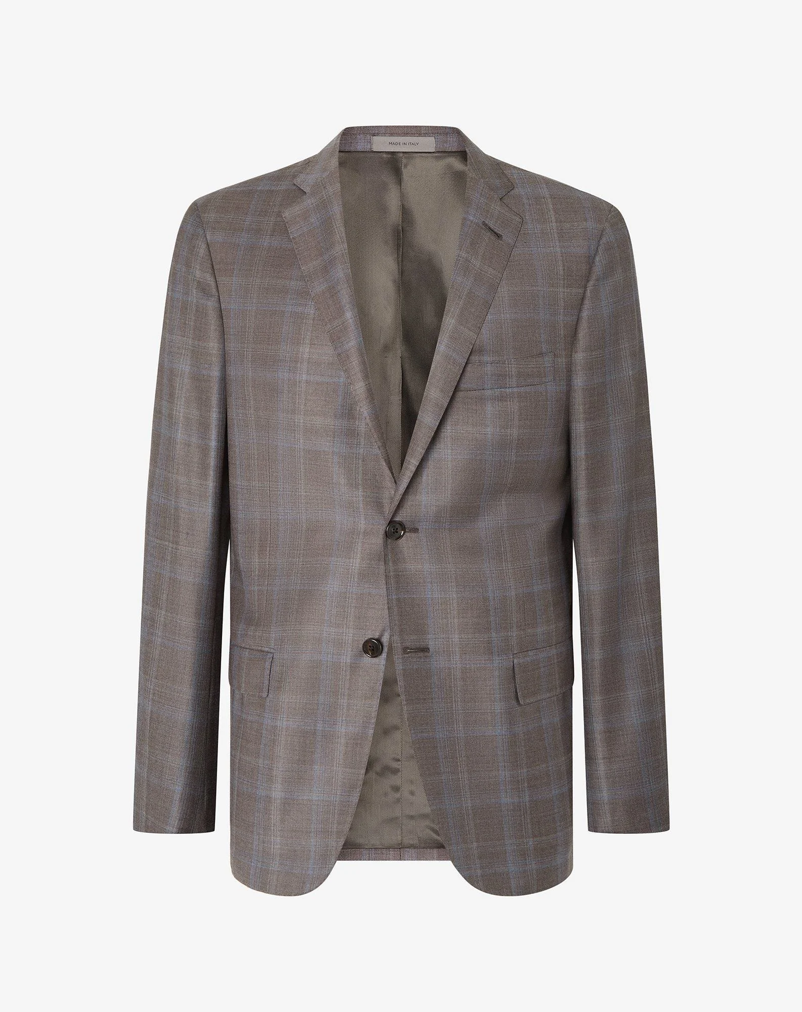 Brown overcheck 130’s wool jacket - 1