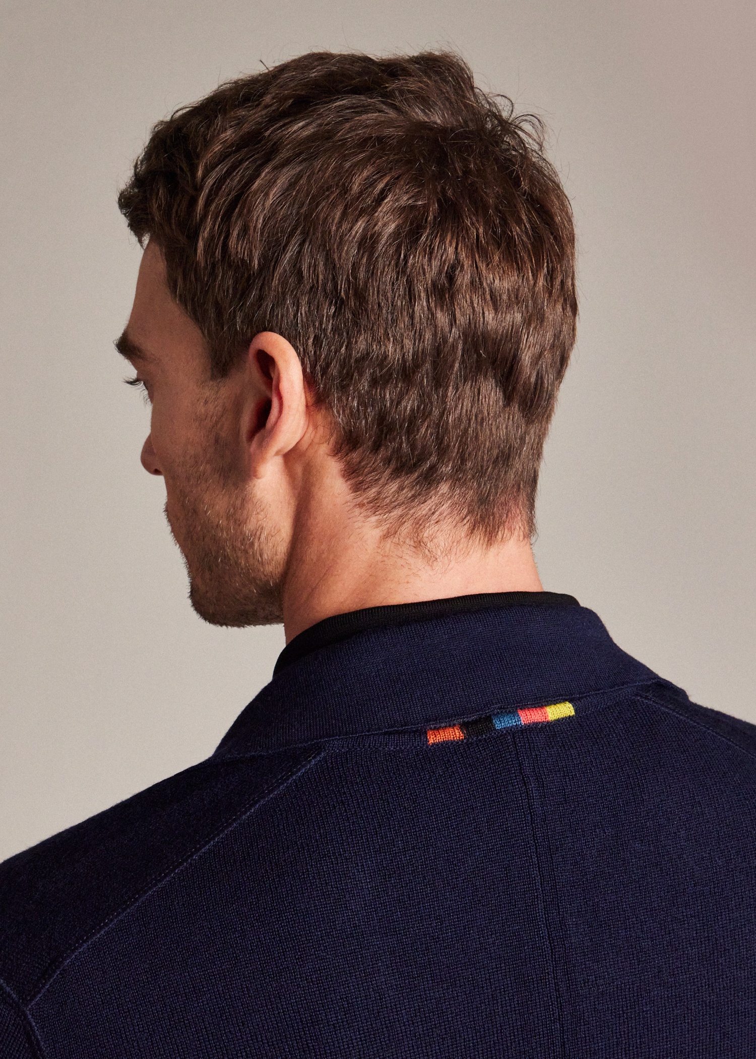 Dark Navy Merino Wool Cardigan Blazer - 8