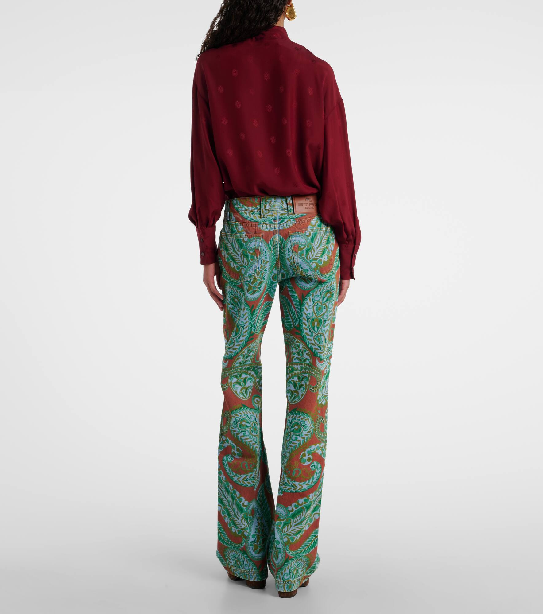 Paisley high-rise wide-leg jeans - 3