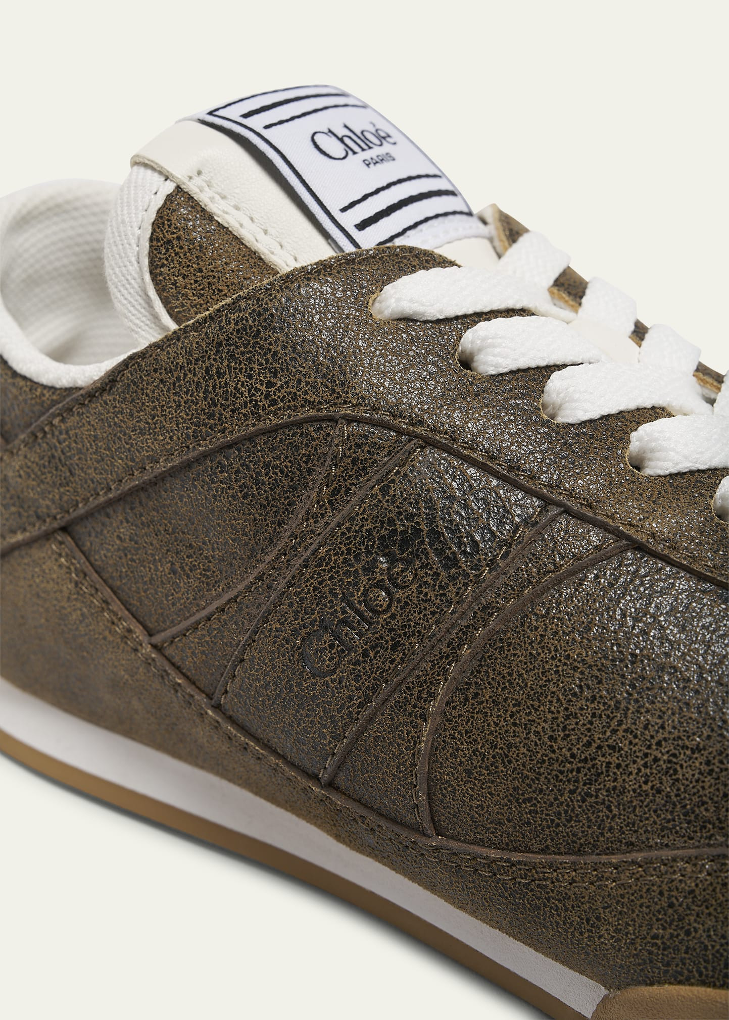 Kick Crackled Leather Retro Low-Top Sneakers - 4