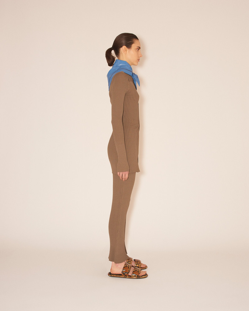 LYKKE - Rib pants - Khaki 4