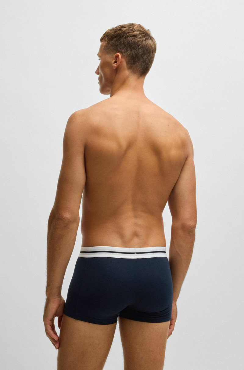 BOSS THREE-PACK OF STRETCH-COTTON PLAIN AND MONOGRAMMED TRUNKS outlook