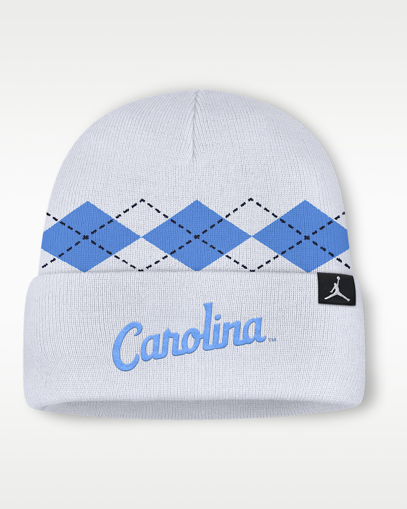 Jordan North Carolina Utility Argyle Men's Jordan Brand College Cuffed Beanie outlook