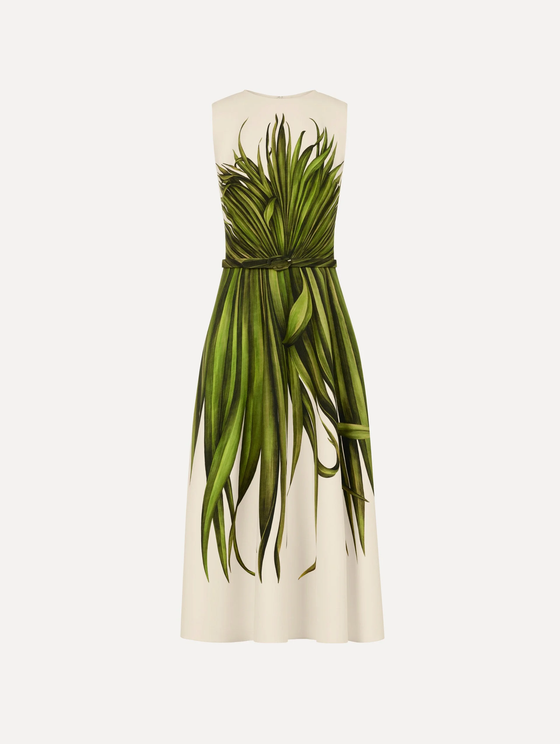 PALM LEAVES WOOL-BLEND DRESS - 1