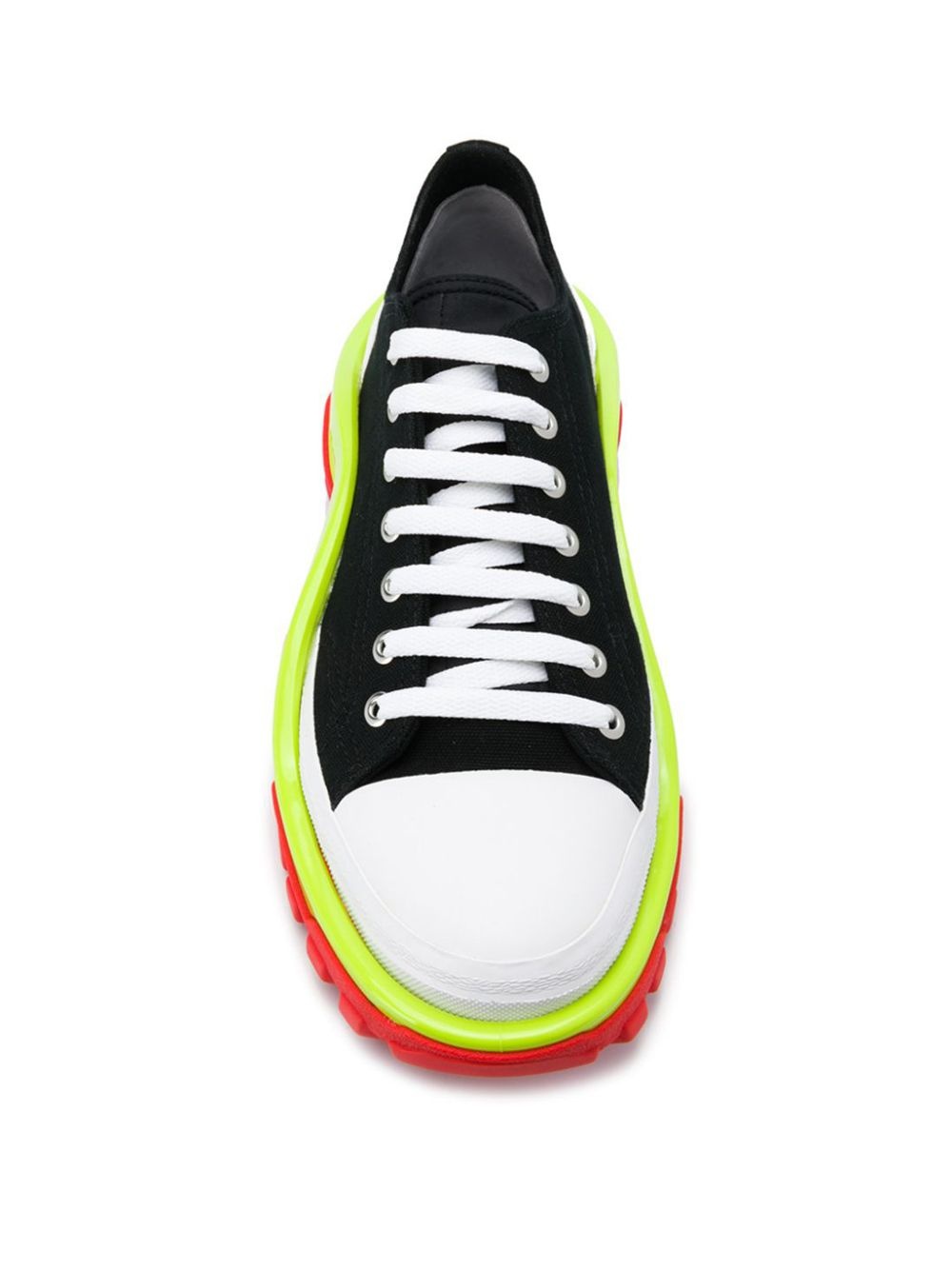 x Raf Simons Detroit Runner contrast sole low-top cotton sneakers - 4