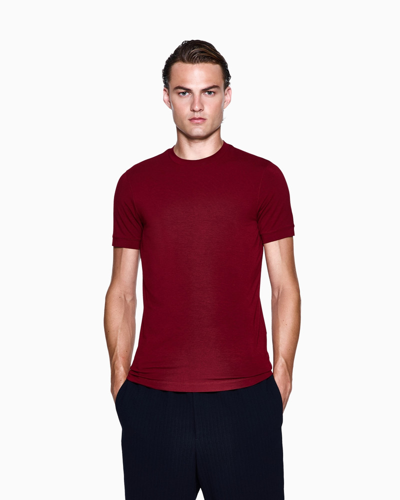 GIORGIO ARMANI CREW-NECK SHORT-SLEEVED T-SHIRT IN STRETCH VISCOSE JERSEY outlook