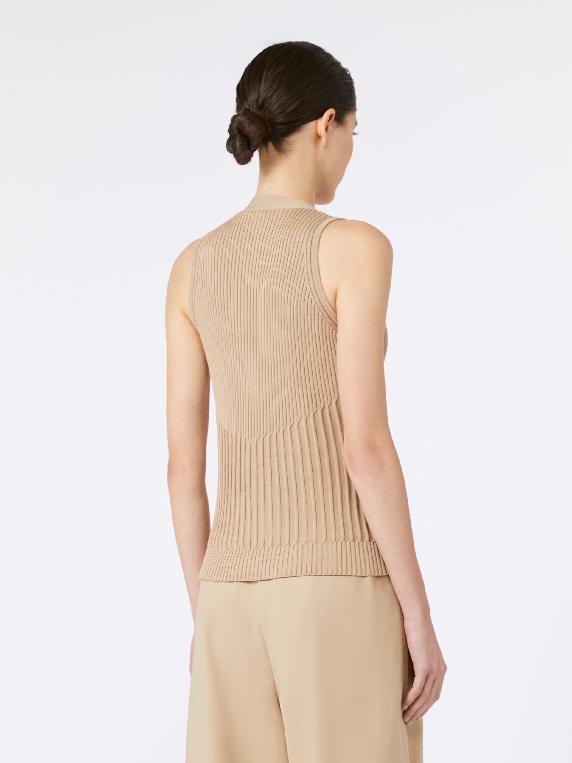 BIMBA Cotton yarn and viscose crepe gilet - 4