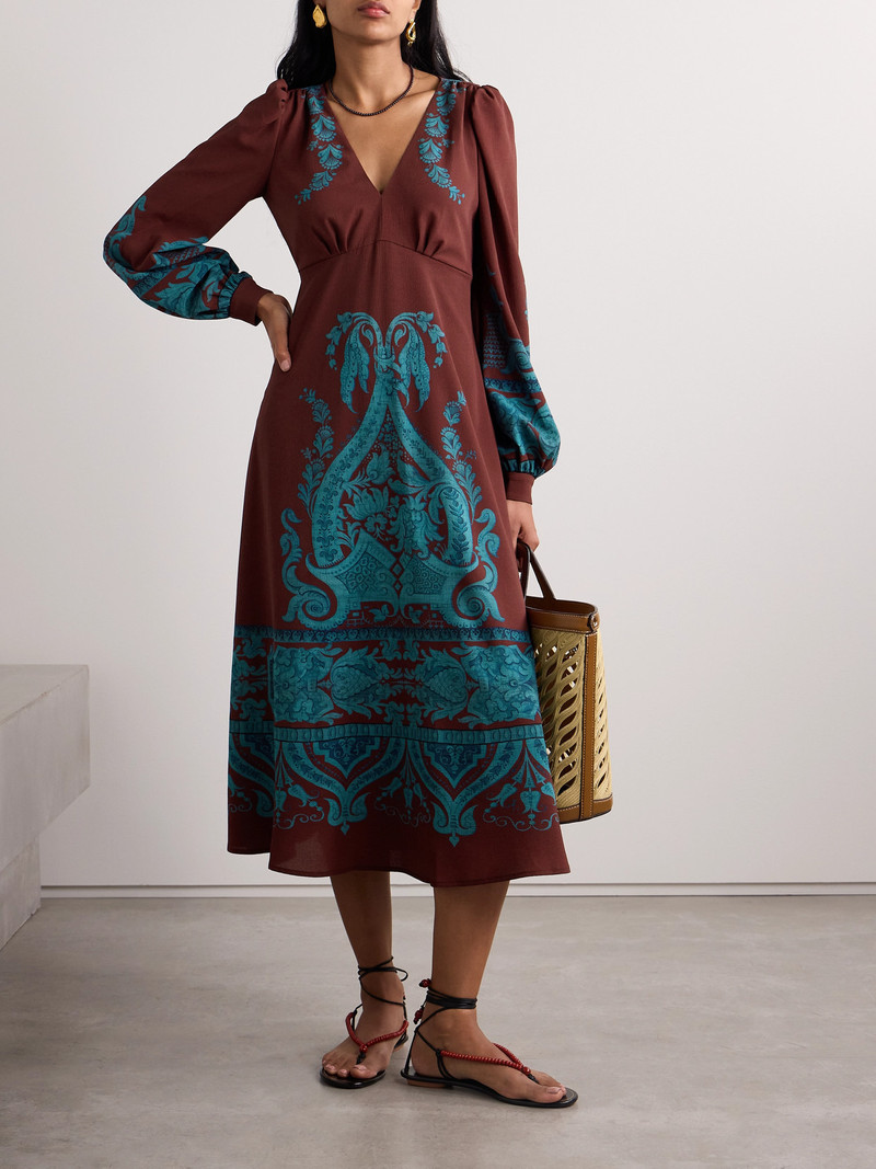 Etro Printed Crepe Midi Dress outlook