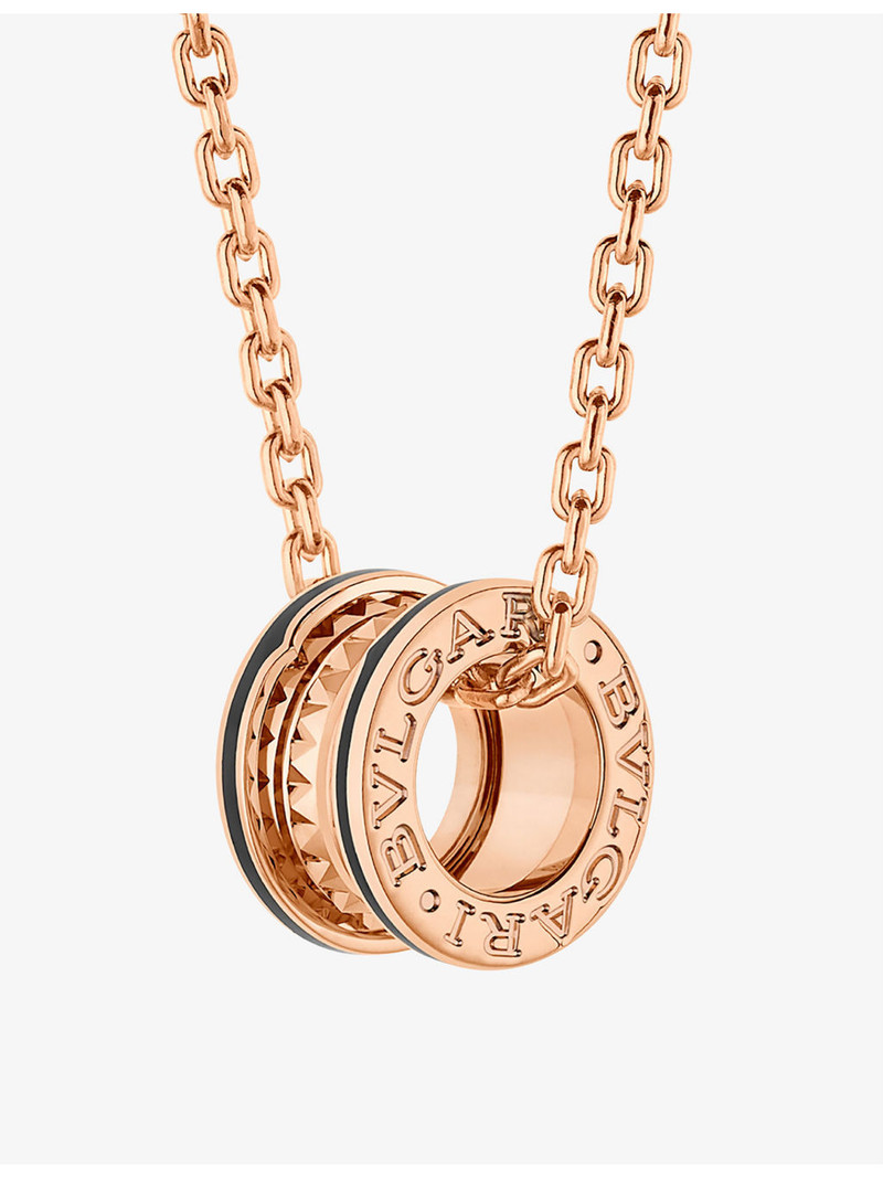 B.zero1 18ct rose-gold and ceramic pendant necklace 1