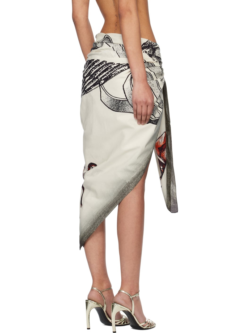 Beige 'The Tattoo Bird' Cover-up Skirt - 6