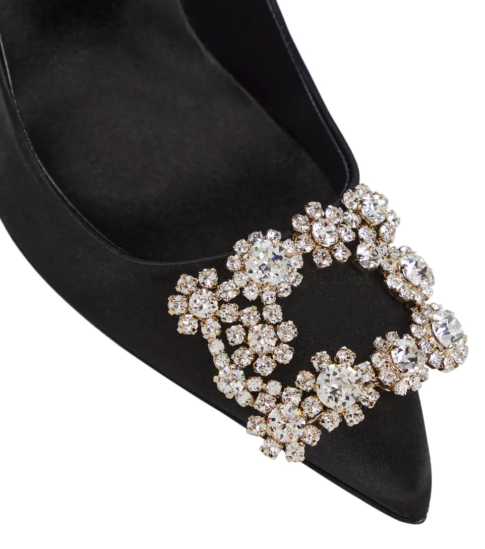 Flower Strass satin pumps - 6