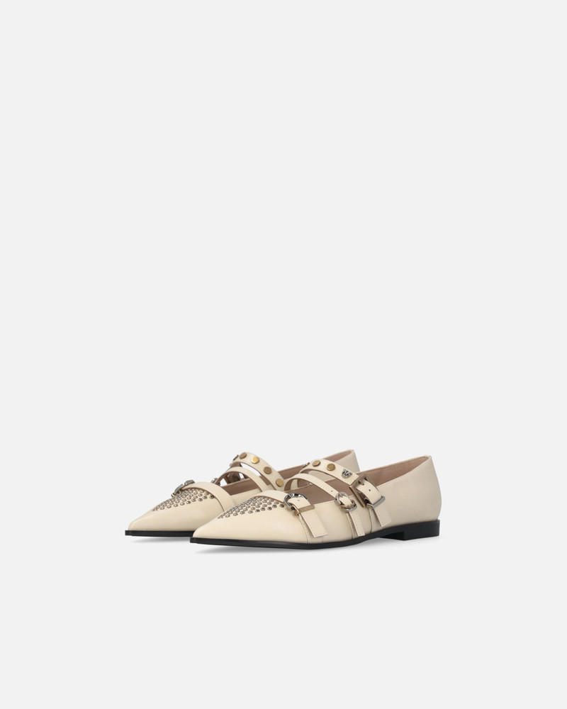 POINTED-TOE LEATHER BALLERINAS WITH STUDS 6
