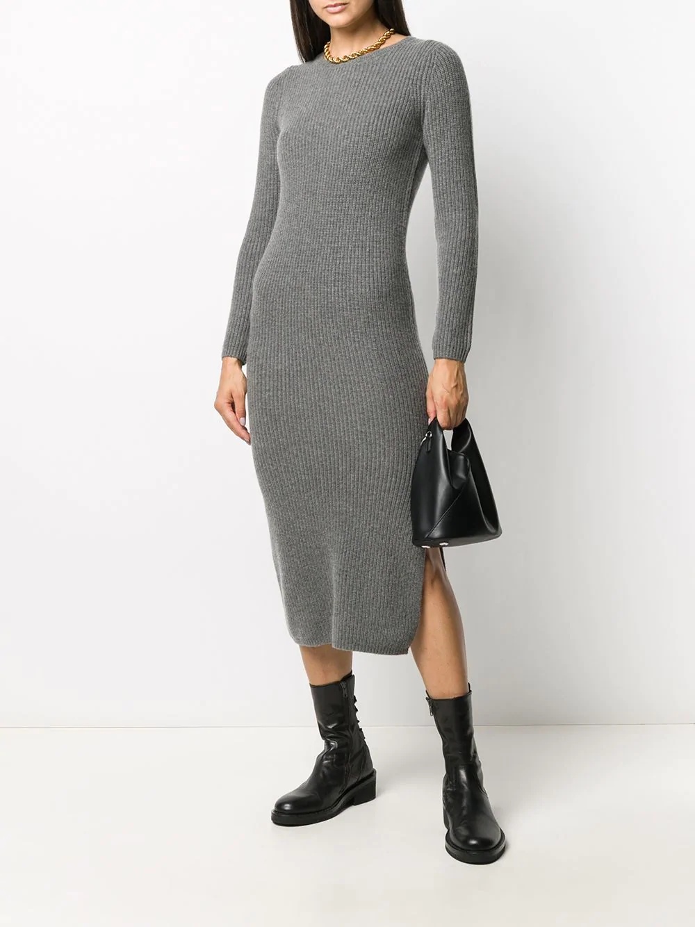 ribbed-knit midi dress - 2