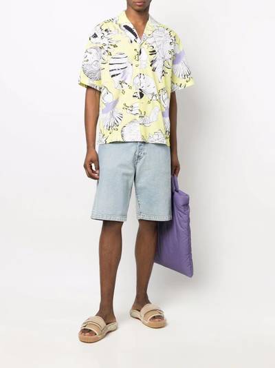 MSGM shell-print bowling shirt outlook