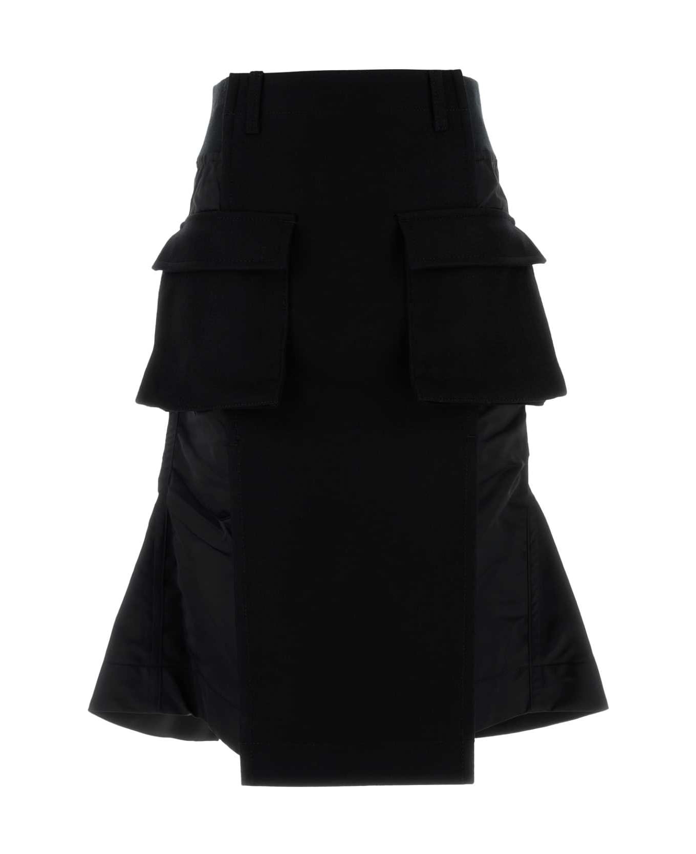 Black Wool Skirt - 1