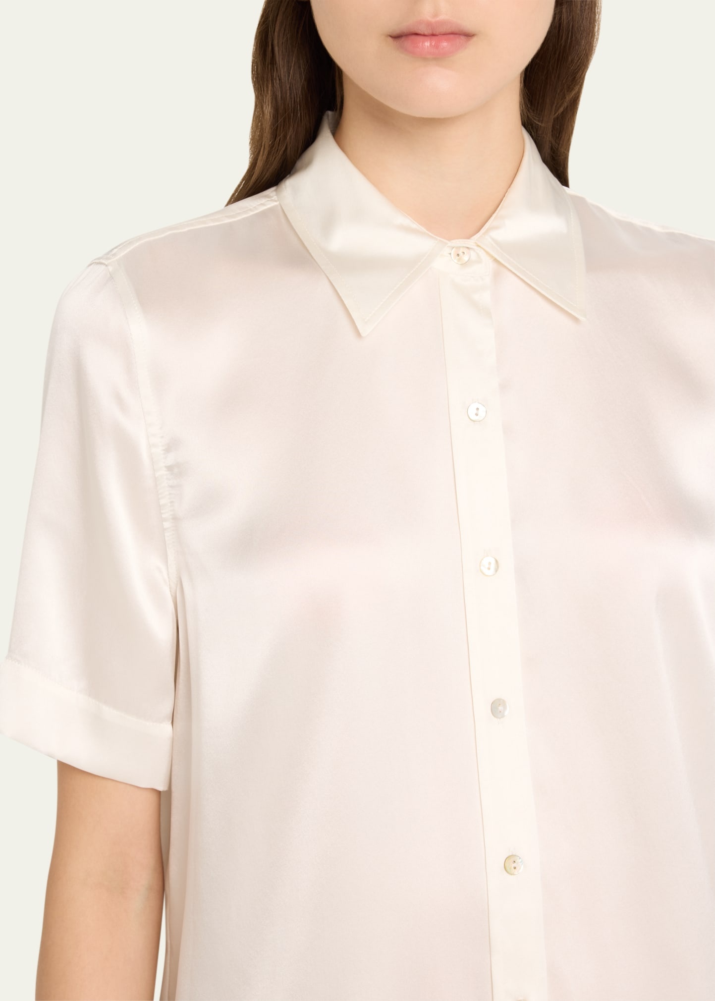 Ellah Short-Sleeve Silk Blouse - 5