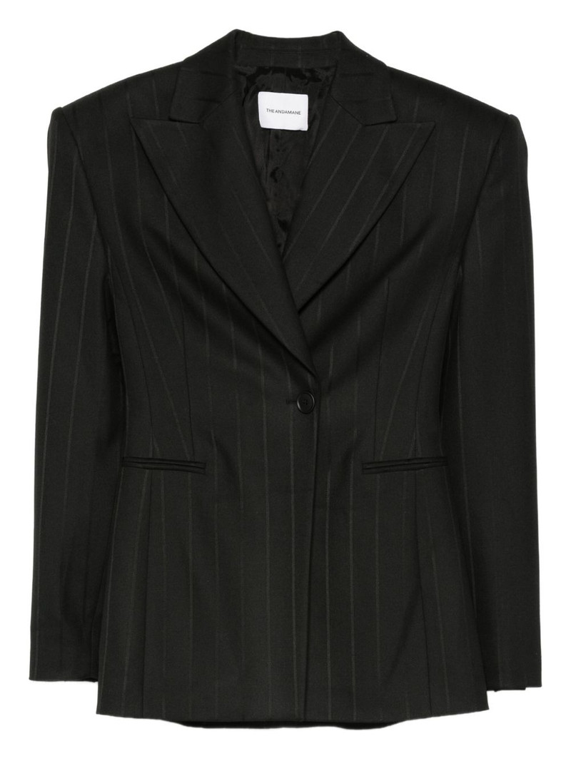 pinstriped single-breasted blazer 1