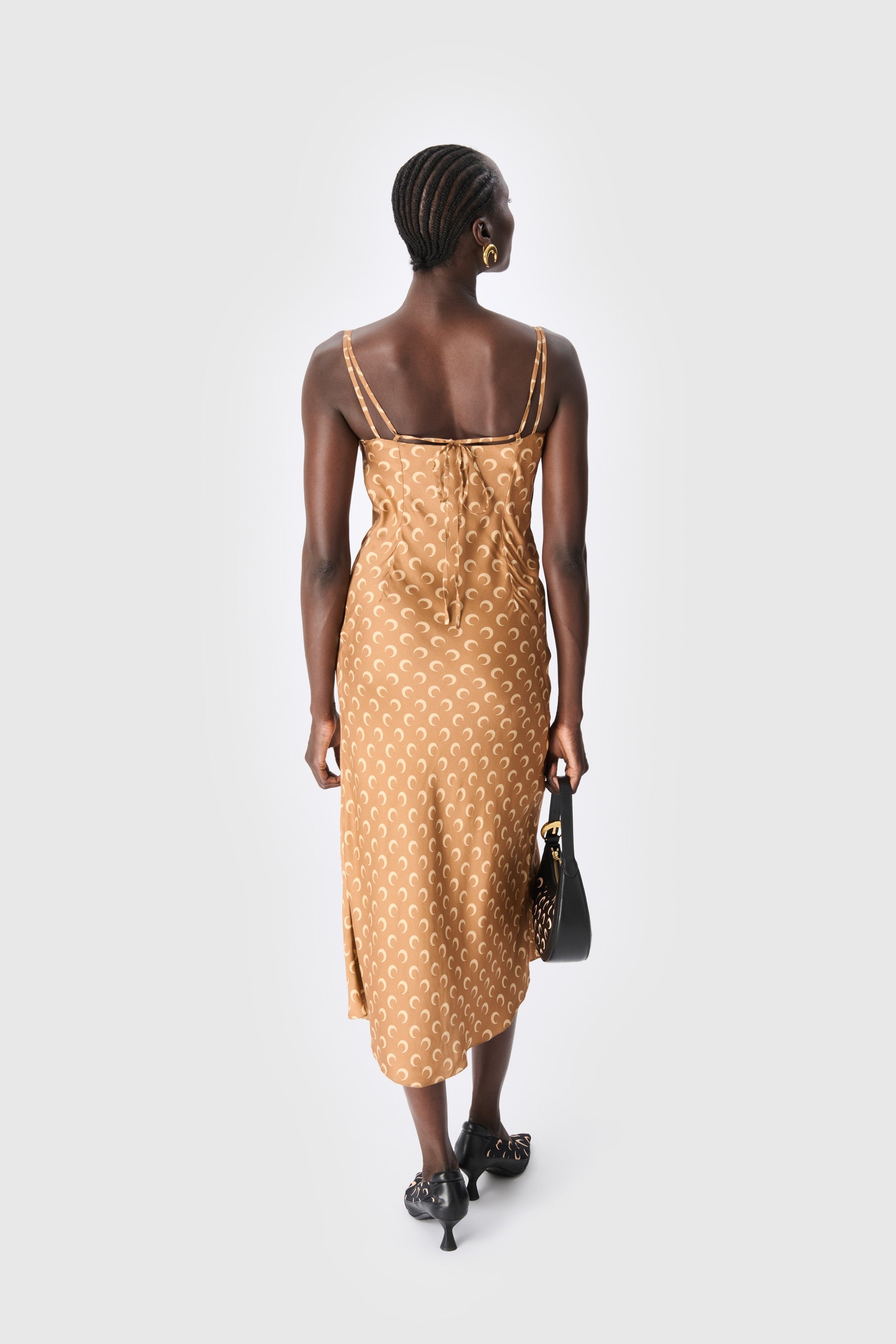 国内発送/送料関税込【Marine Serre】 Slip dress Satin Long Slip Dress • Marine Serre